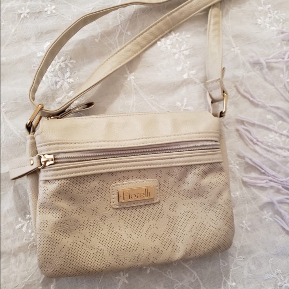 Fiorelli Off-White Floral Net Embroidery Crossbody